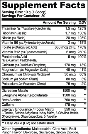 Nitric Shock Pre-Workout Powder (Fruit Punch)